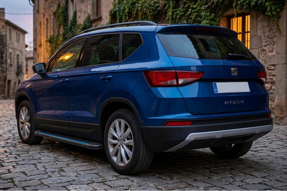 Seat Ateca 2016- гг. Боковые Подножки Maya Blue (2 шт., Алюминий) Image