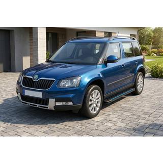Боковые Подножки Maya Blue (2 шт., Алюминий) Skoda Yeti 2009-2017 гг. фото 1