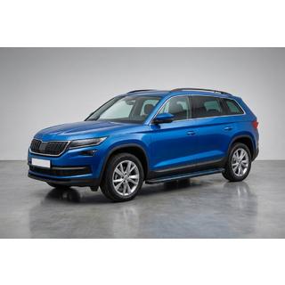Боковые Подножки Maya Blue (2 шт., Алюминий) Skoda Kodiaq 2016-2023 гг. фото 1