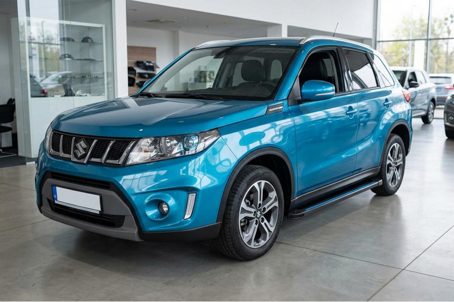 Suzuki Vitara 2015- гг. Боковые Подножки Maya Blue (2 шт., Алюминий) Image