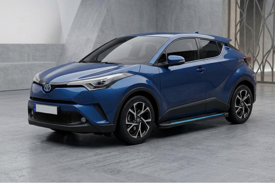 Toyota C-HR 2016-2023 гг. Боковые Подножки Maya Blue (2 шт., Алюминий) Image