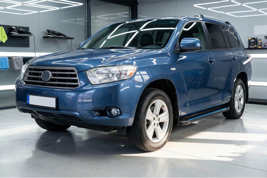 Toyota Highlander 2008-2013 гг. Боковые Подножки Maya Blue (2 шт., Алюминий) Image