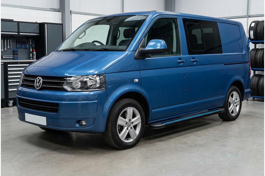 Volkswagen T5 2010-2015 гг. Боковые Подножки Maya Blue (2 шт., Алюминий) Image