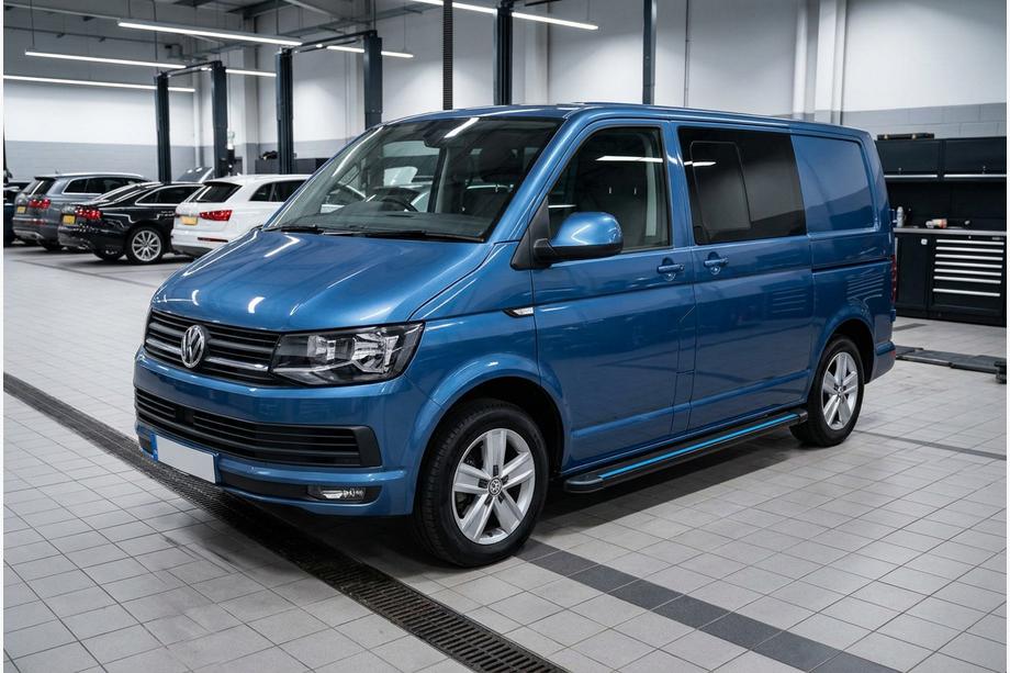 Volkswagen T6 2015-2024 гг. Боковые Подножки Maya Blue (2 шт., Алюминий) Image