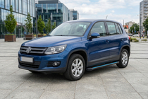 Volkswagen Tiguan 2007-2016 гг. Боковые Подножки Maya Blue (2 шт., Алюминий) фото 1