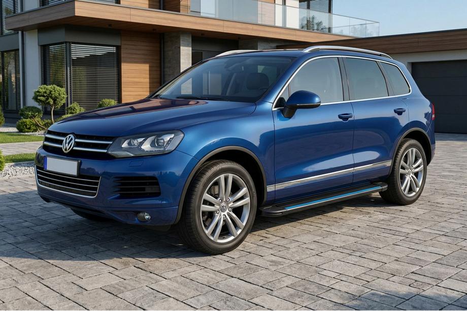 Volkswagen Touareg 2010-2018 гг. Боковые Подножки Maya Blue (2 шт., Алюминий) Image