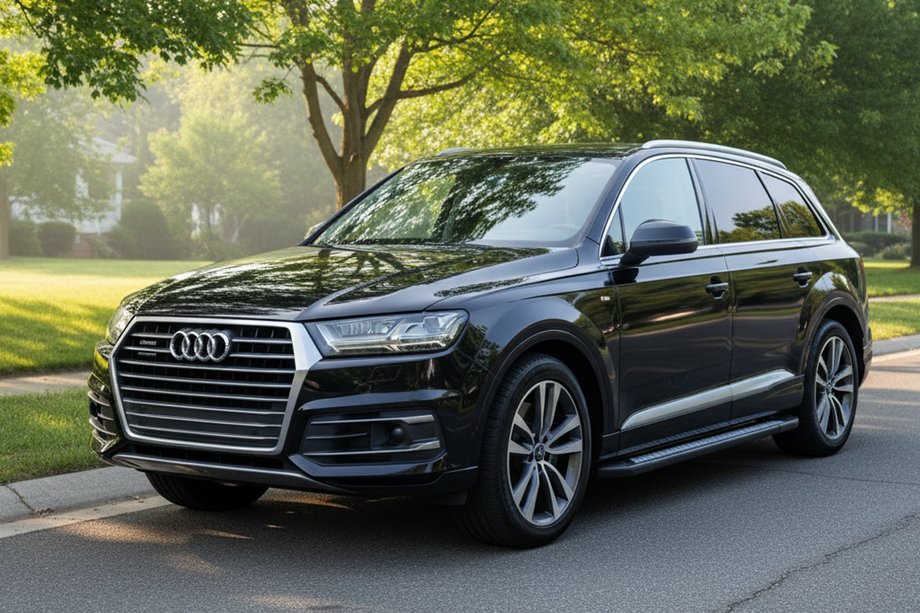 Audi Q7 2015–2026 гг. Боковые пороги New Vision Black (2 шт., алюминий) Фото 1