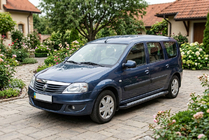 Dacia Logan MCV 2004-2014 гг. Боковые пороги New Vision Black (2 шт., алюминий) фото 1