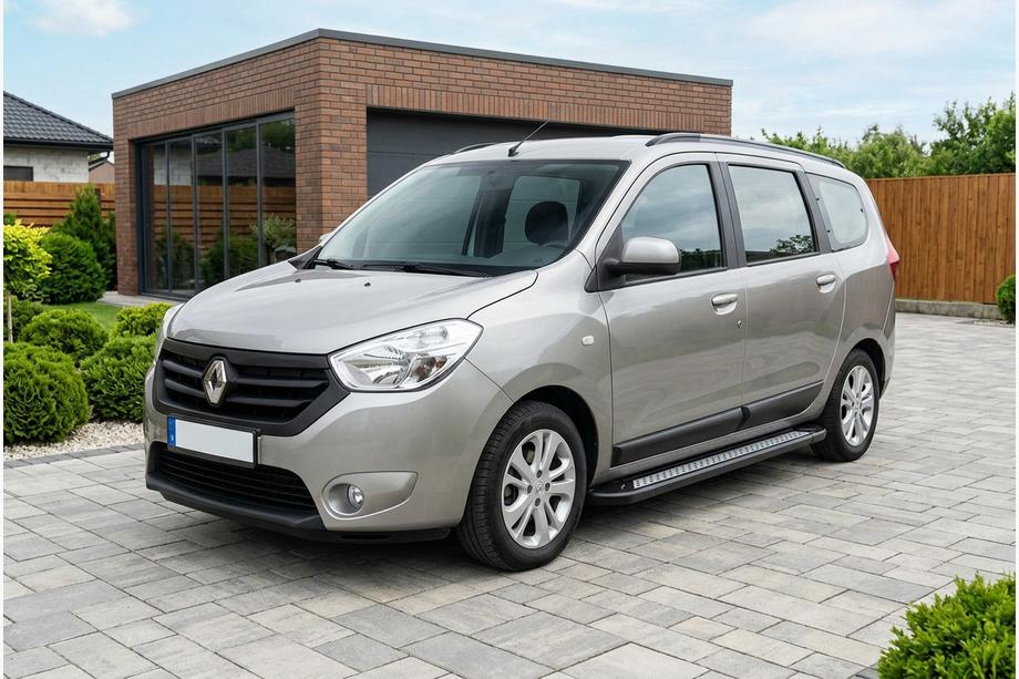 Dacia Lodgy 2012-2022 гг. Боковые пороги New Vision Black (2 шт., алюминий) Image