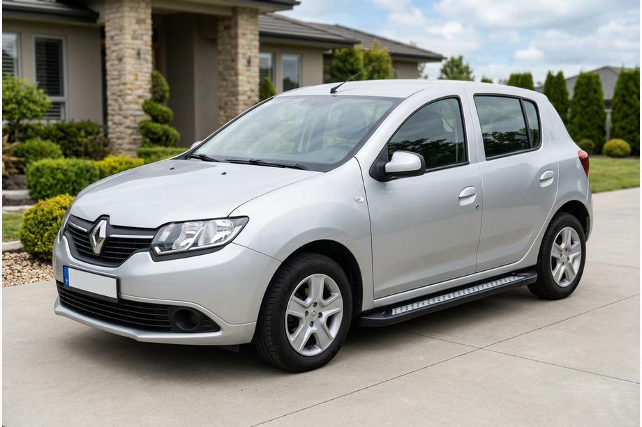 Dacia Sandero 2013-2020 гг. Боковые пороги New Vision Black (2 шт., алюминий) Image