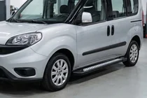 Fiat Doblo II 2010-2022 гг. Боковые пороги New Vision Black (2 шт., алюминий) фото 1