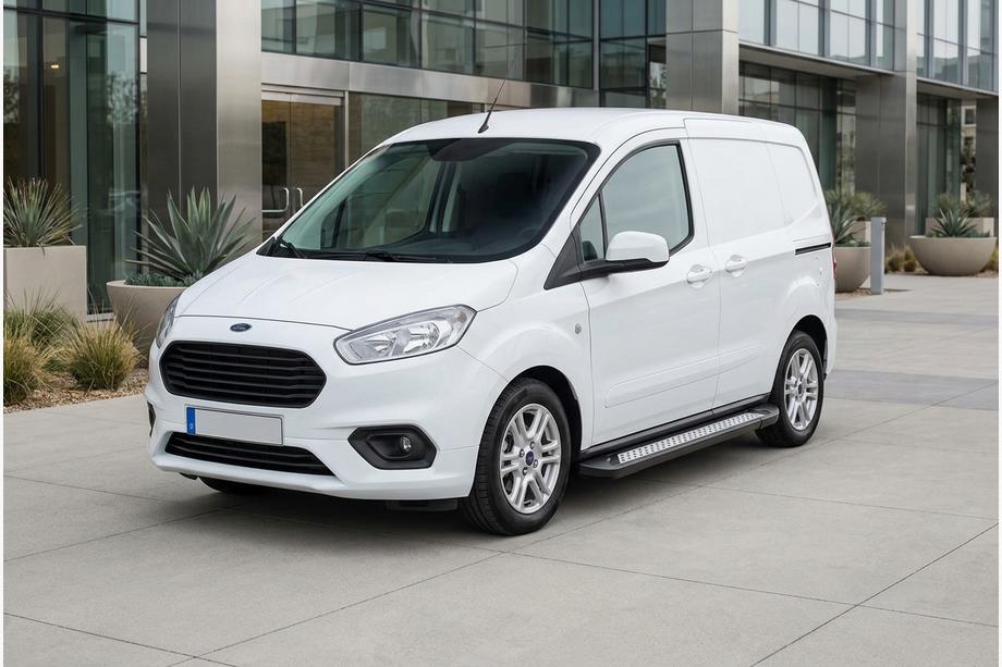Ford Courier 2014-2023 гг. Боковые пороги New Vision Black (2 шт., алюминий) Image