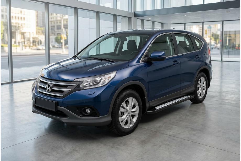Honda CRV 2012-2016 гг. Боковые пороги New Vision Black (2 шт., алюминий) Image