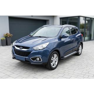Боковые пороги New Vision Black (2 шт., алюминий) Hyundai IX-35 2010-2015 гг. фото 1