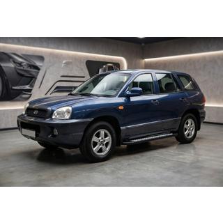 Боковые пороги New Vision Black (2 шт., алюминий) Hyundai Santa Fe 1 2000-2006 гг. фото 1
