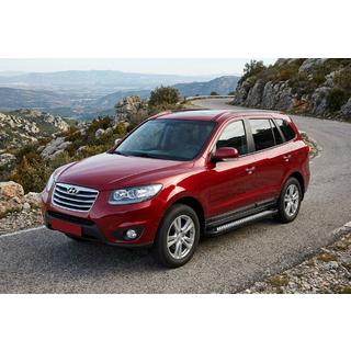 Боковые пороги New Vision Black (2 шт., алюминий) Hyundai Santa Fe 2 2006-2012 гг. фото 1
