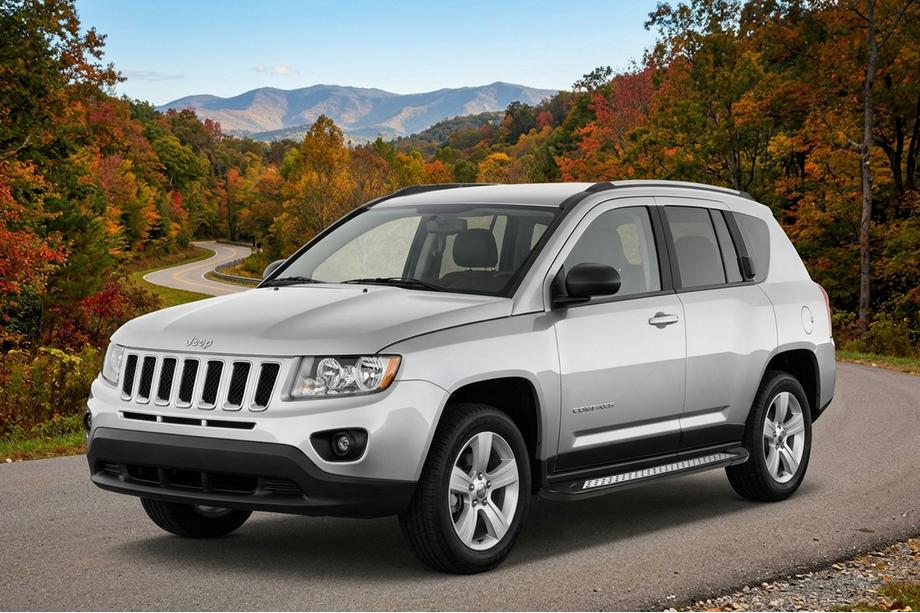 Jeep Compass 2006-2016 гг. Боковые пороги New Vision Black (2 шт., алюминий) Image