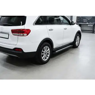 Боковые пороги New Vision Black (2 шт., алюминий) Kia Sorento III UM 2014-2020 гг. фото 1