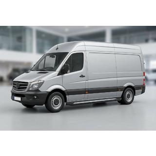 Боковые пороги New Vision Black (2 шт., алюминий) Mercedes Sprinter W906 2006–2018 гг. фото 1