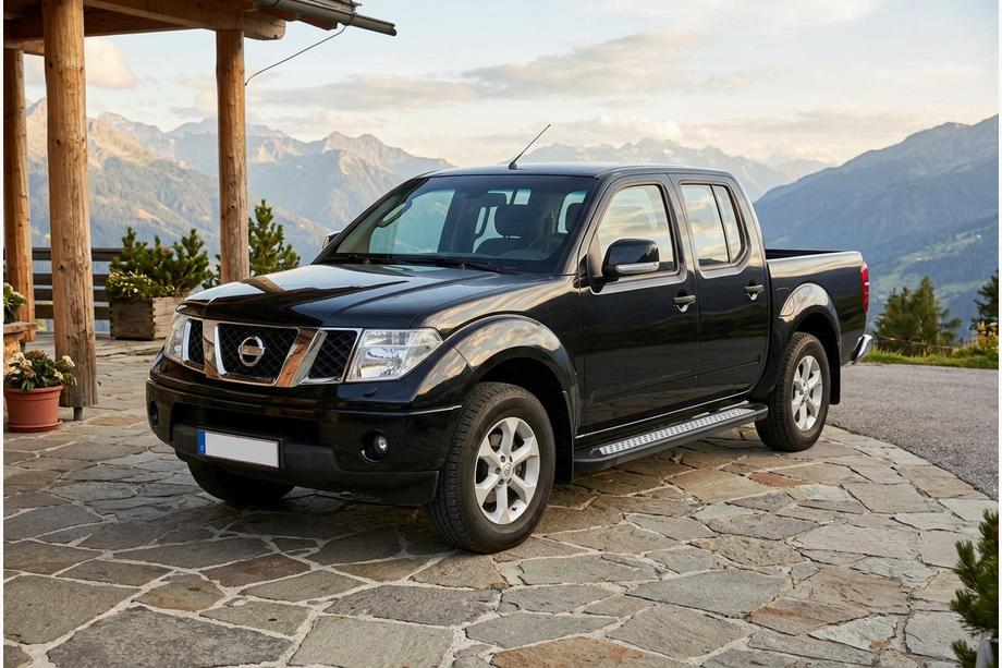 Nissan Navara 2006-2015 гг. Боковые пороги New Vision Black (2 шт., алюминий) Image