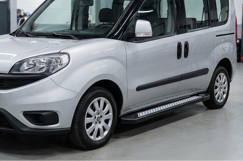 Opel Combo 2012-2018 гг. Боковые пороги New Vision Black (2 шт., алюминий) Макси база Image