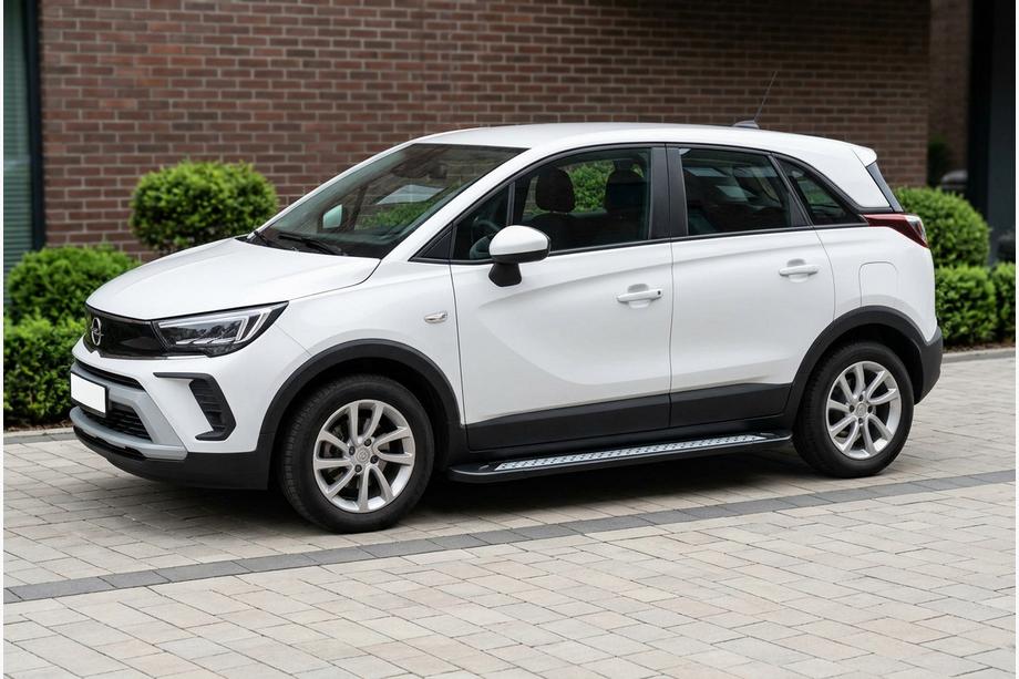 Opel Crossland X 2017-2024 гг. Боковые пороги New Vision Black (2 шт., алюминий) Image