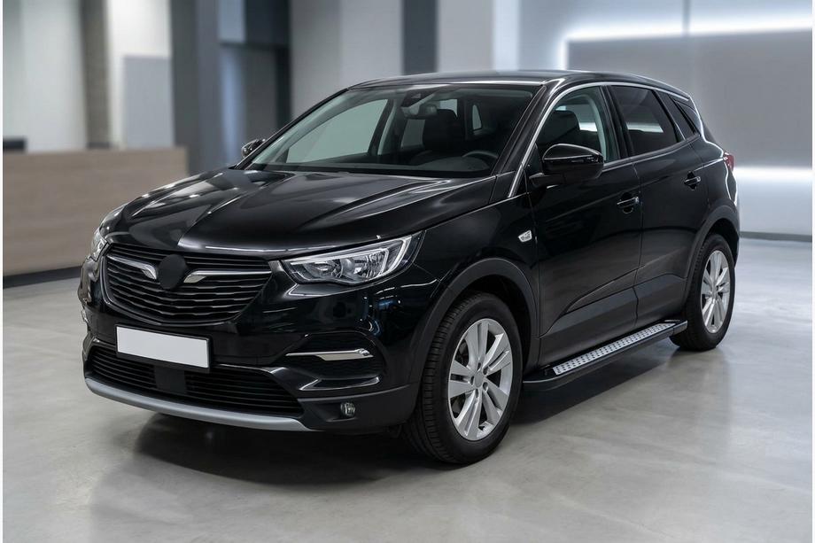 Opel Grandland X 2017- гг. Боковые пороги New Vision Black (2 шт., алюминий) Image