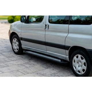 Боковые пороги New Vision Black (2 шт., алюминий) Peugeot Partner 1996-2008 гг. фото 1