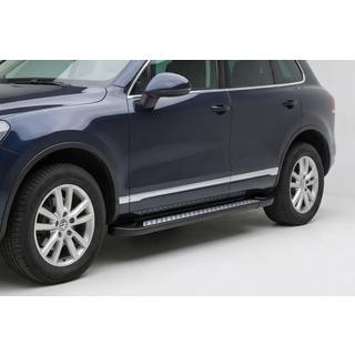 Боковые пороги New Vision Black (2 шт., алюминий) Porsche Cayenne 2003–2010 гг. фото 1