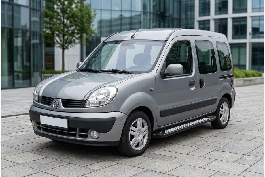 Renault Kangoo 1998-2008 гг. Боковые пороги New Vision Black (2 шт., алюминий) Image