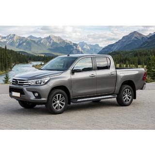 Боковые пороги New Vision Black (2 шт., алюминий) Toyota Hilux 2015- гг. фото 1