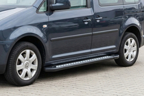 Volkswagen Caddy 2010-2015 гг. Боковые пороги New Vision Black (2 шт., алюминий) Стандартная база фото 1