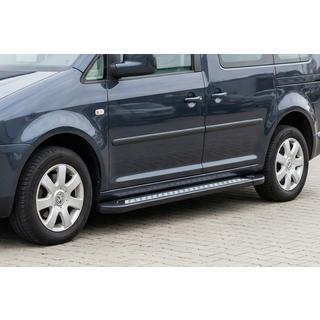 Боковые пороги New Vision Black (2 шт., алюминий) Volkswagen Caddy 2010-2015 гг. фото 1