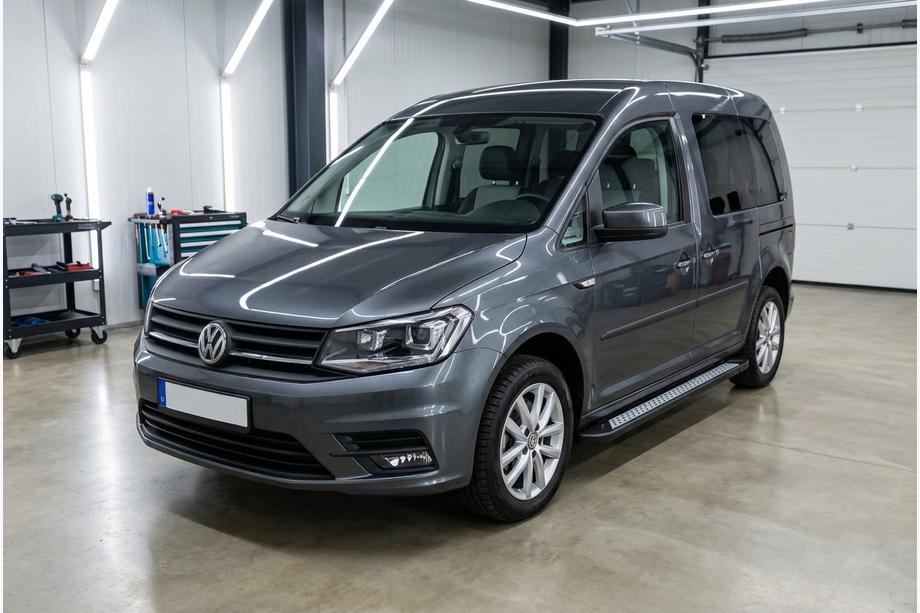 Volkswagen Caddy 2015-2020 гг. Боковые пороги New Vision Black (2 шт., алюминий) Image
