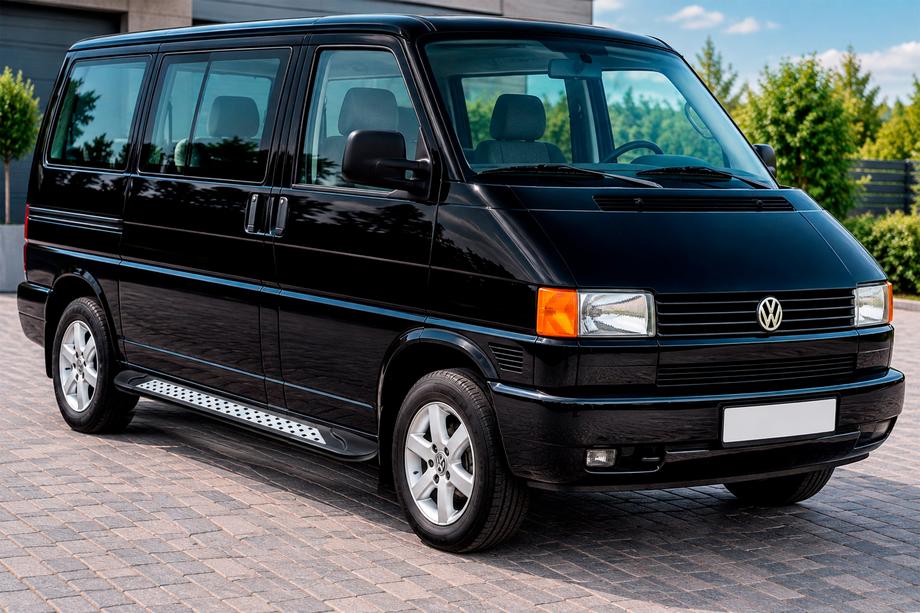 Volkswagen T4 Transporter 1990-2003 гг. Боковые Подножки Vision New Black (2 шт., Алюминий) Image