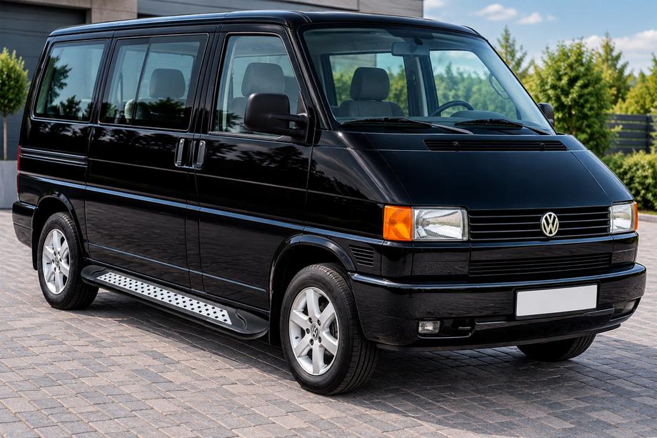 Volkswagen T4 Caravelle/Multivan 1990–2003 гг. Боковые пороги New Vision Black (2 шт., алюминий) Длинная База Image