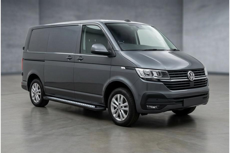 Volkswagen T6 2015-2024 гг. Боковые пороги New Vision Black (2 шт., алюминий) Image