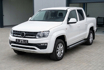Volkswagen Amarok 2010-2022 гг. Боковые пороги New Vision Black (2 шт., алюминий) фото 1