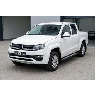 Боковые пороги New Vision Black (2 шт., алюминий) Volkswagen Amarok 2010-2022 гг. фото 1
