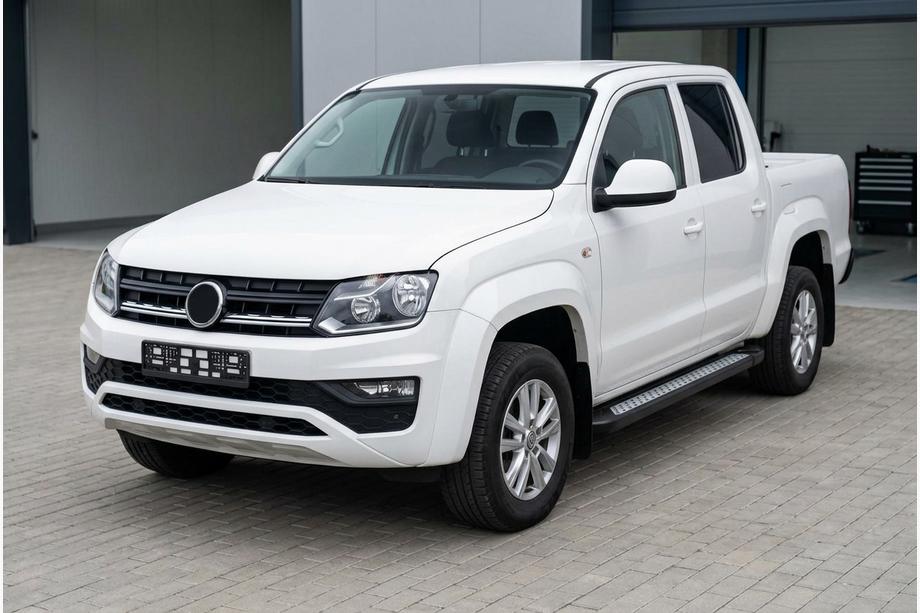 Volkswagen Amarok 2010-2022 гг. Боковые пороги New Vision Black (2 шт., алюминий) Image