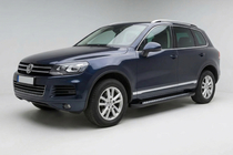 Volkswagen Touareg 2010-2018 гг. Боковые пороги New Vision Black (2 шт., алюминий) фото 1