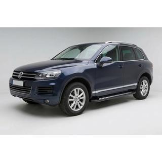 Боковые пороги New Vision Black (2 шт., алюминий) Volkswagen Touareg 2010-2018 гг. фото 1