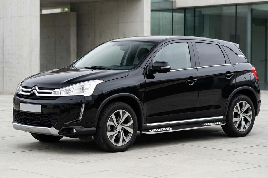 Citroen C-4 Aircross 2012-2017 гг. Боковые Подножки Tayga V2 (2 шт., Алюминий) Image