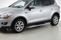Ford Kuga 2008-2013 гг. Боковые Подножки Tayga V2 (2 шт., Алюминий) фото 1