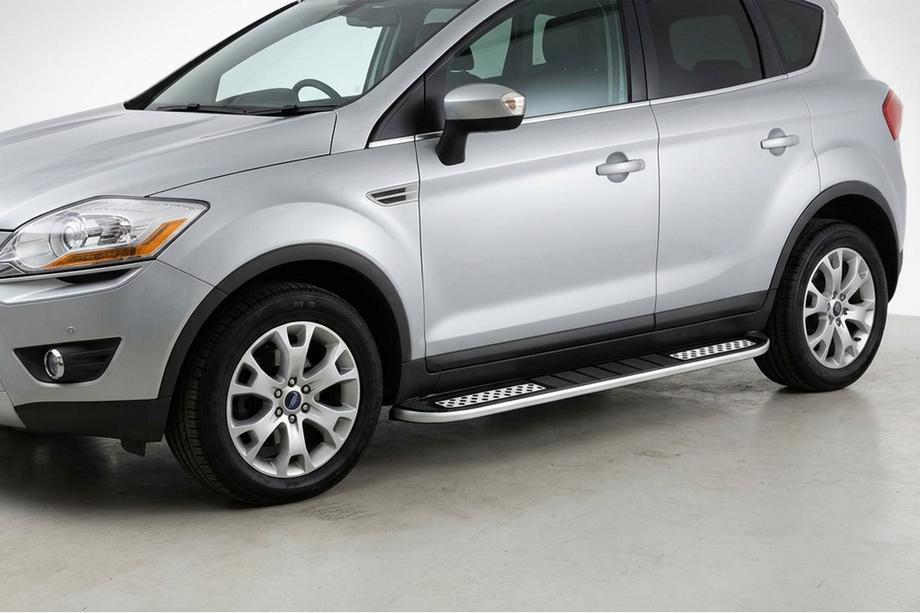 Ford Kuga 2008-2013 гг. Боковые Подножки Tayga V2 (2 шт., Алюминий) Image
