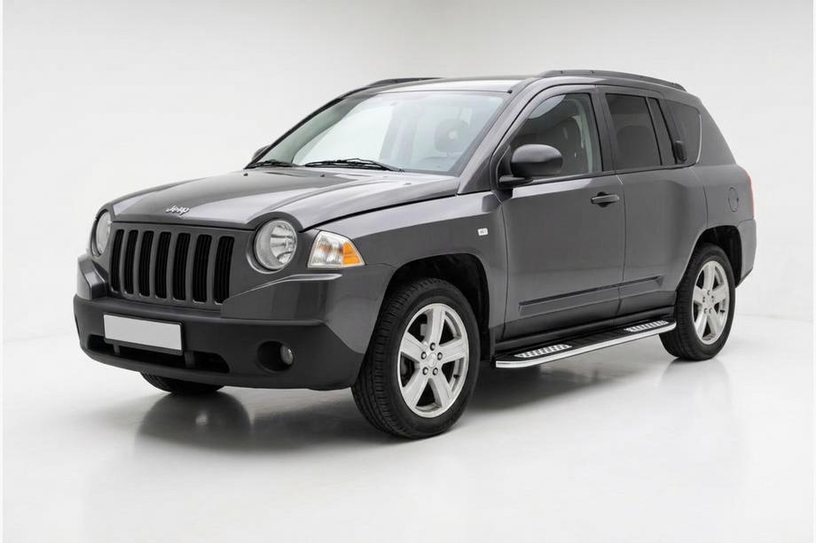 Jeep Compass 2006-2016 гг. Боковые Подножки Tayga V2 (2 шт., Алюминий) Image