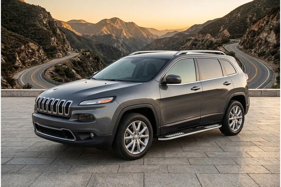 Jeep Cherokee KL 2013- гг. Боковые Подножки Tayga V2 (2 шт., Алюминий) Image