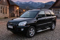 Kia Sportage 2004-2010 гг. Боковые Подножки Tayga V2 (2 шт., Алюминий) фото 1