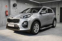 Kia Sportage 2015-2021 гг. Боковые Подножки Tayga V2 (2 шт., Алюминий) фото 1