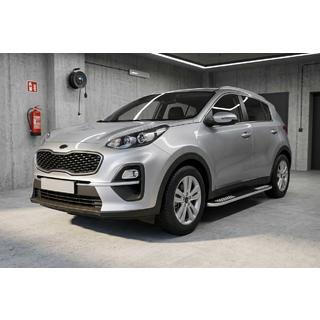 Боковые Подножки Tayga V2 (2 шт., Алюминий) Kia Sportage 2015-2021 гг. фото 1